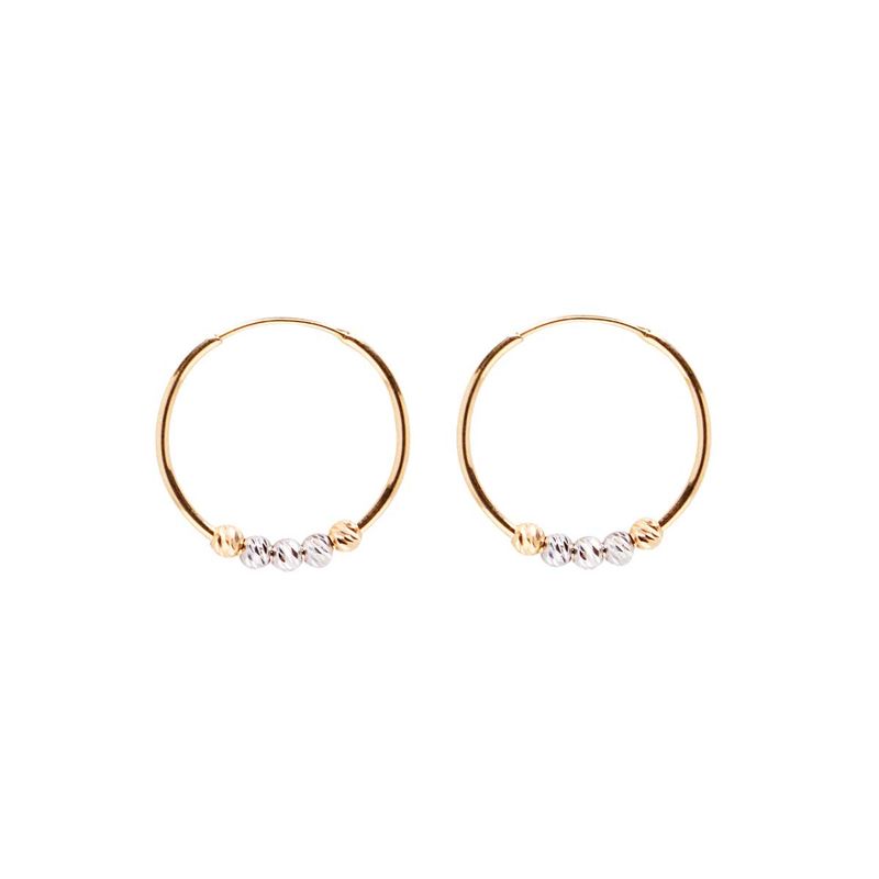 گوشواره حلقه‌ای طلا کم اجرت  18 عیار زنانه طلای ترنم مدل 05